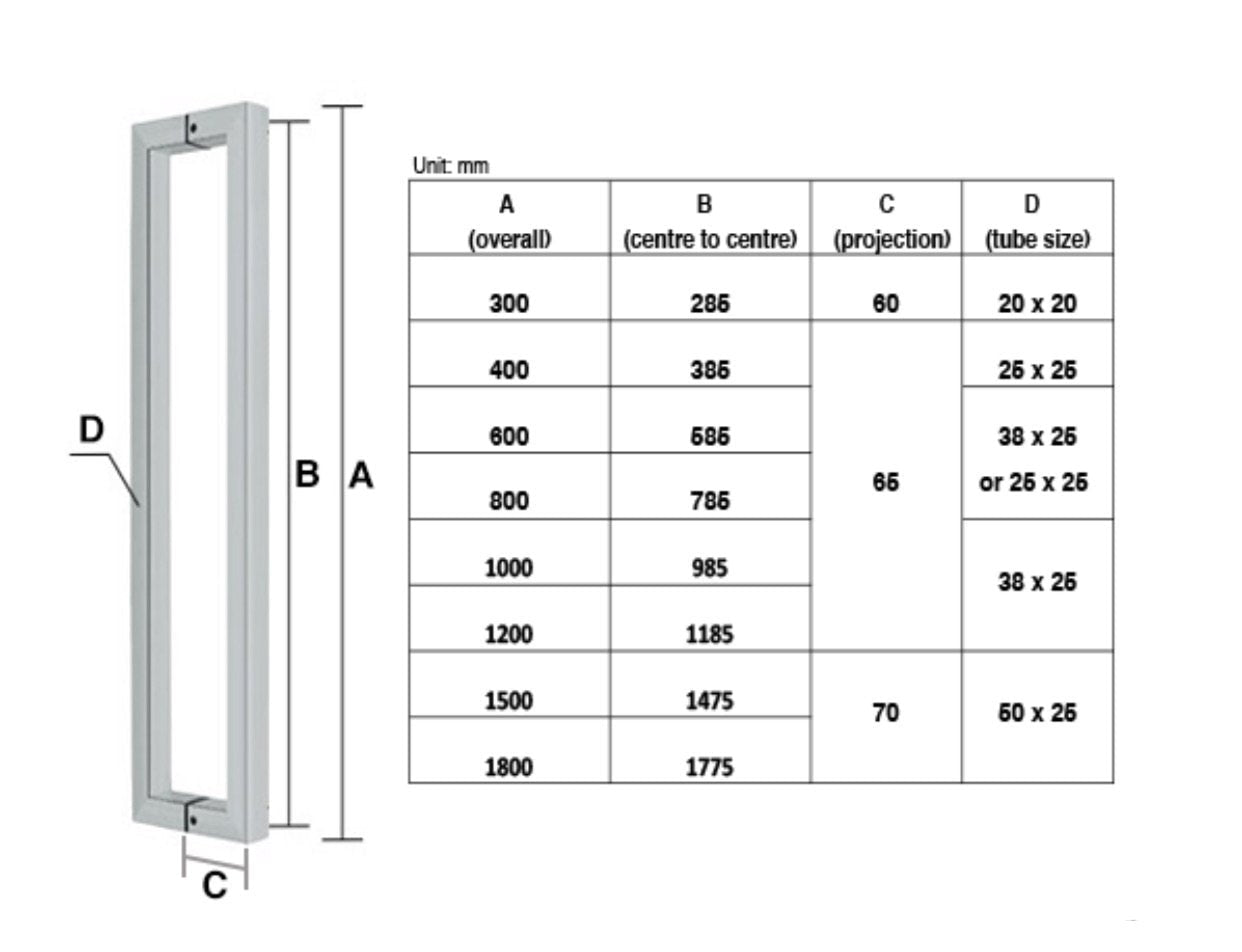 JD1 - 1000mm brushed Stainless Steel Finish - Just Doors NSW