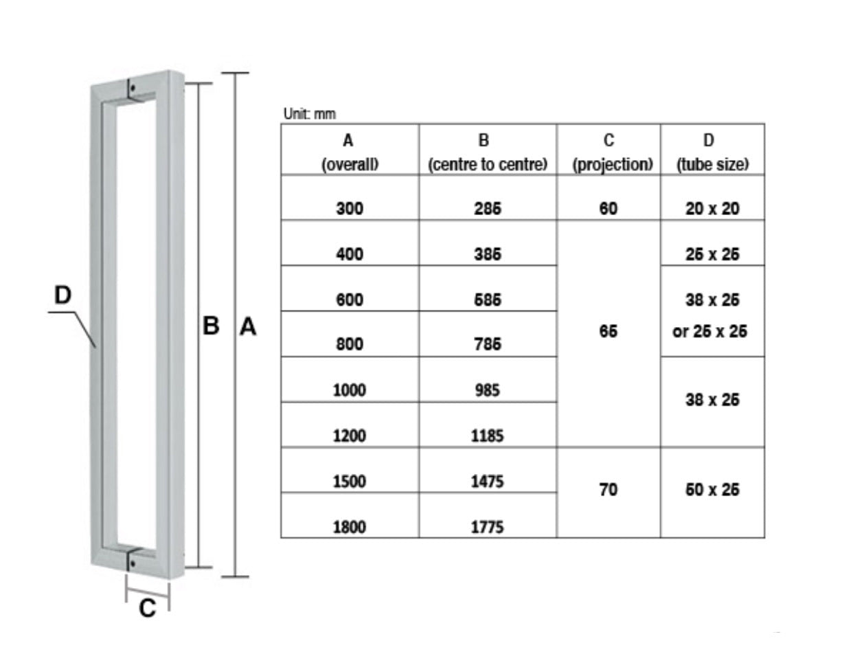 JD1 - 600mm brushed Stainless Steel Finish - Just Doors NSW