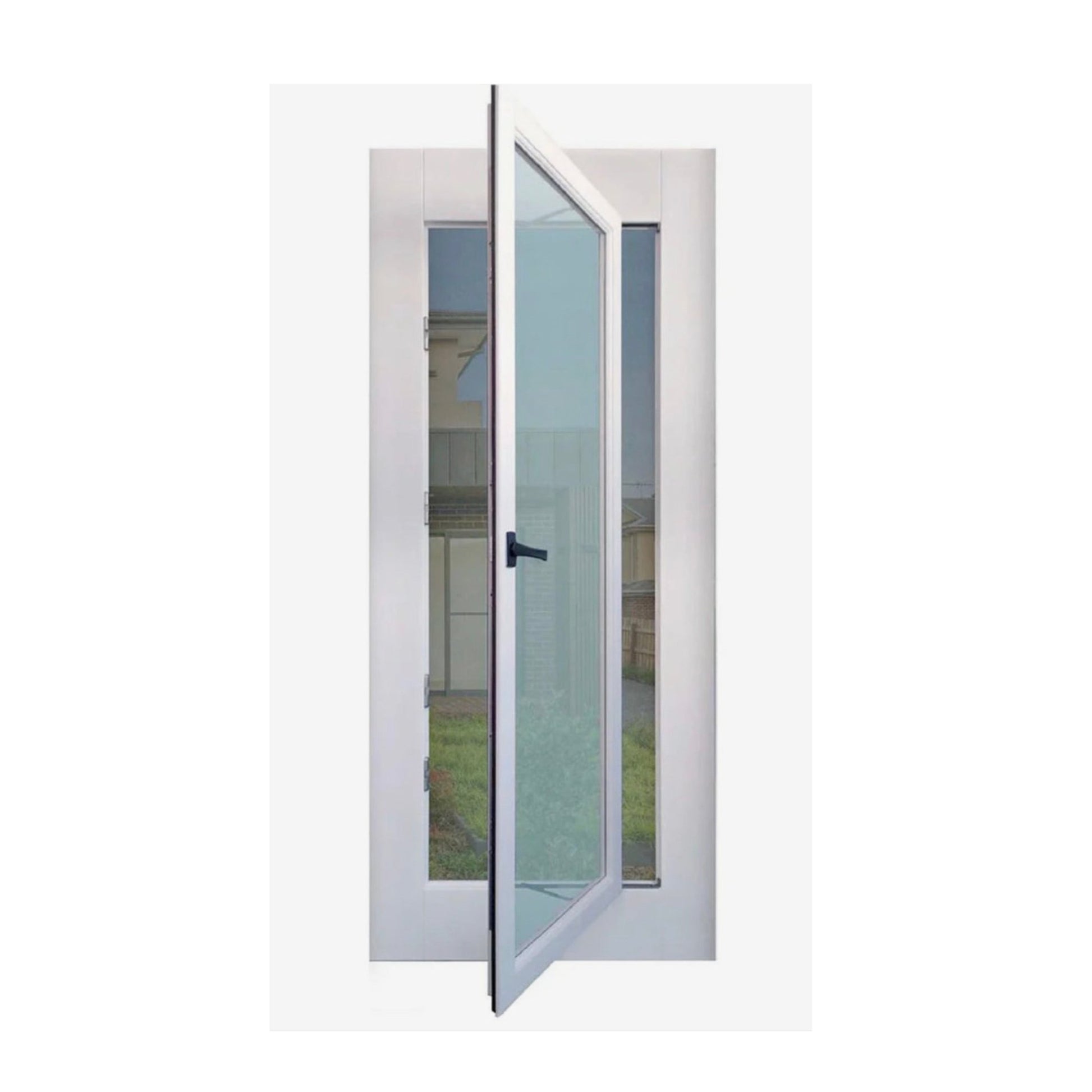 2 in 1 - 1P Pre Primed with Security screen & Clear Glass - Just Doors NSW