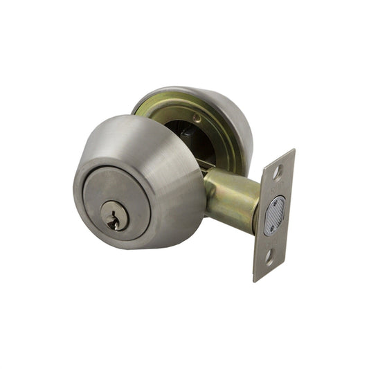 D6 - Single Cylinder Brushed Nickel Deadbolt - Just Doors NSW