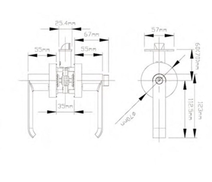 L1 - Madison Lever Handle || PRIVACY || Satin Nickel