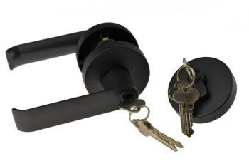 L1 - Madison Lever Handle Set || ENTRANCE DEADBOLT COMBO || Matte Black - Just Doors NSW