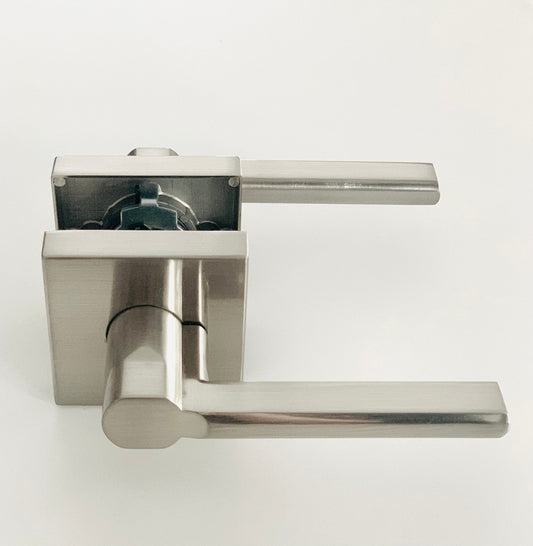 L4 - Vienna Satin Nickel PASSAGE lever - Just Doors NSW