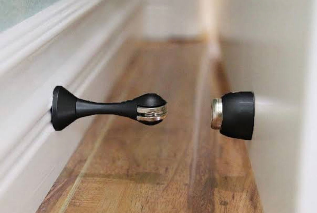 Magnetic Doorstop || ROUND || Satin Nickel or Matte Black - Just Doors NSW