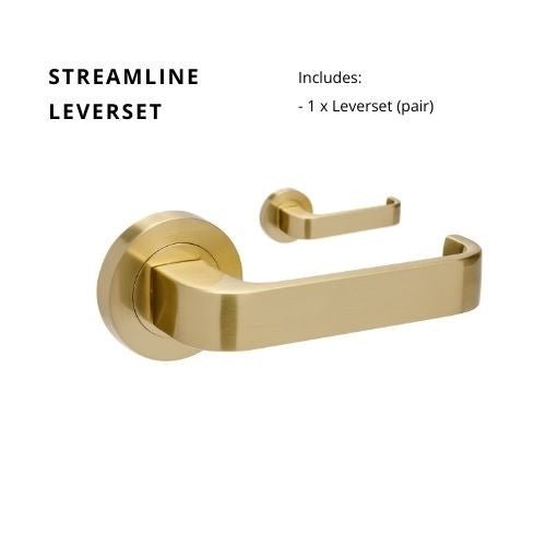 STREAMLINE - Satin Brass - Just Doors NSW
