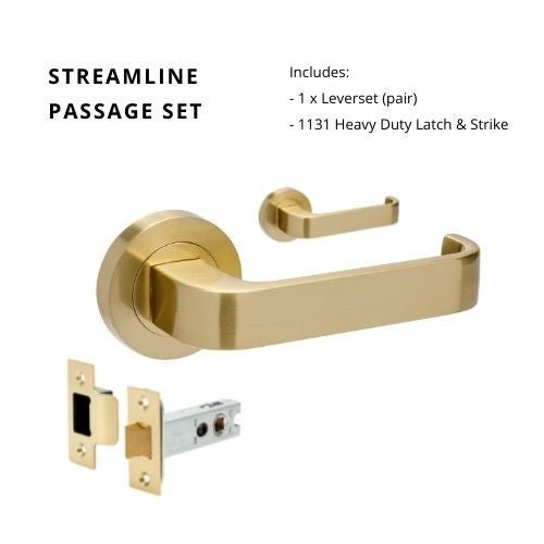 STREAMLINE - Satin Brass - Just Doors NSW