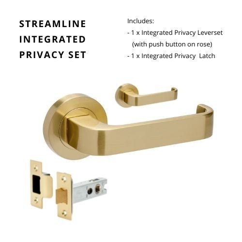 STREAMLINE - Satin Brass - Just Doors NSW