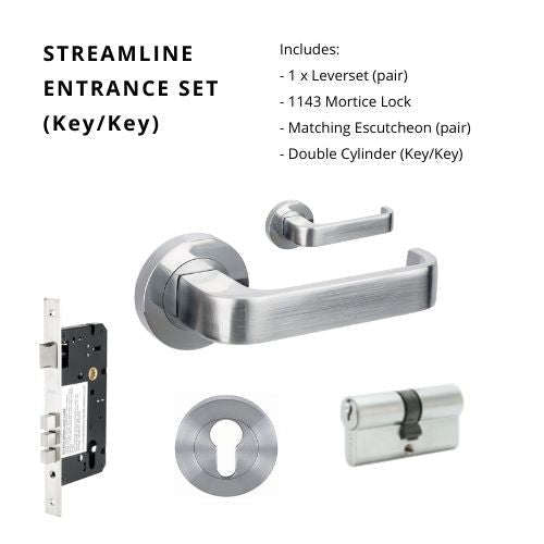STREAMLINE - Satin Chrome - Just Doors NSW