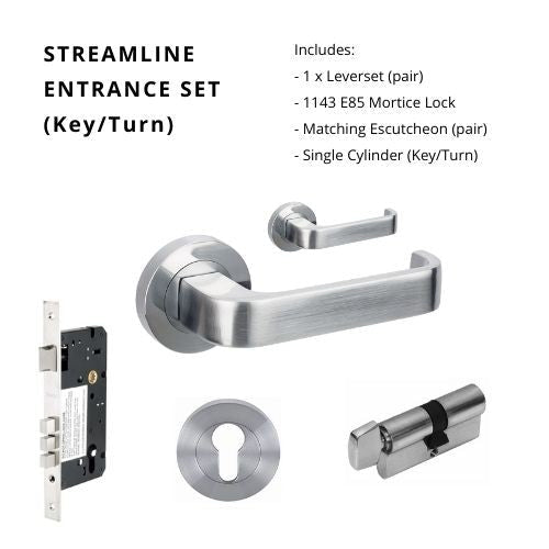 STREAMLINE - Satin Chrome - Just Doors NSW